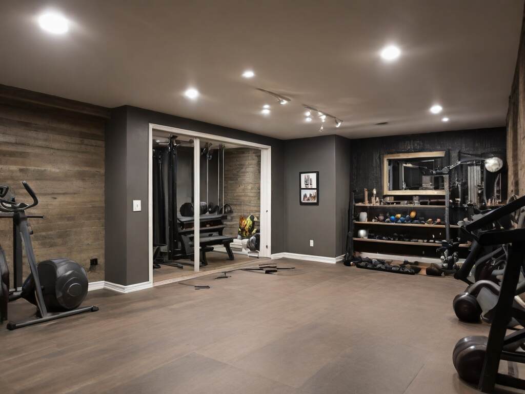 unfinished basement home gym ideas